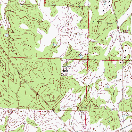 Topographic Map of Holt Cemetery, MS