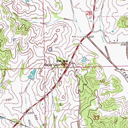 Topographic Map of Holy City Church, MS
