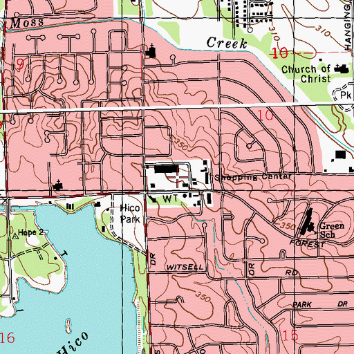 Topographic Map of Holy Family High School, MS