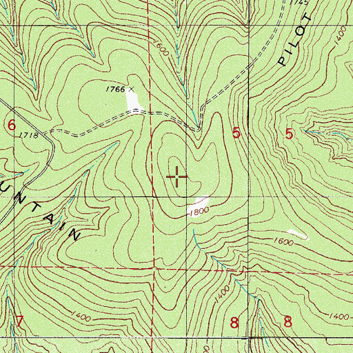 Topographic Map of Pilot Rock Mountain, AR