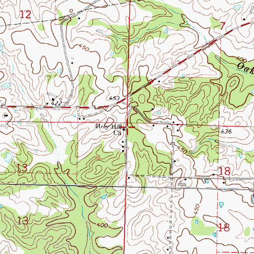 Topographic Map of Holy Hill Church, MS