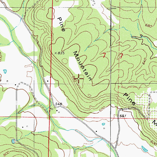 Topographic Map of Pine Mountain, AR