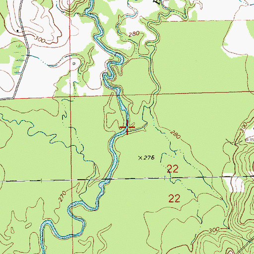 Topographic Map of Hominy Creek, MS