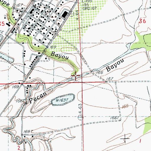 Topographic Map of Hope Bayou, MS