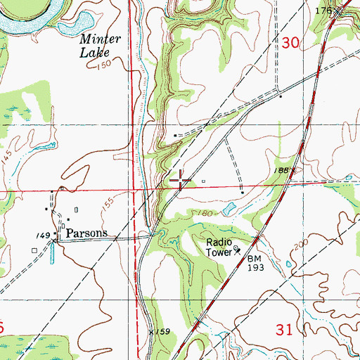 Topographic Map of Hope School, MS