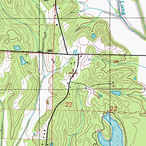 Topographic Map of Hope Zion School, MS