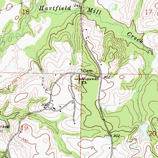 Topographic Map of Hopewell Church, MS