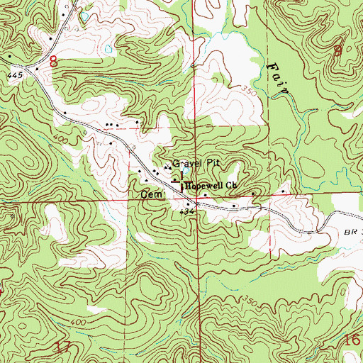 Topographic Map of Hopewell Church, MS