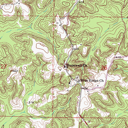 Topographic Map of Hopewell Church, MS