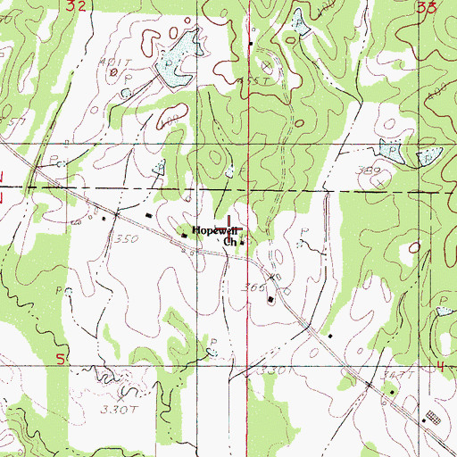 Topographic Map of Hopewell Church, MS