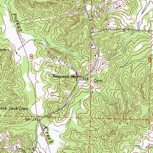 Topographic Map of Hopewell Church, MS