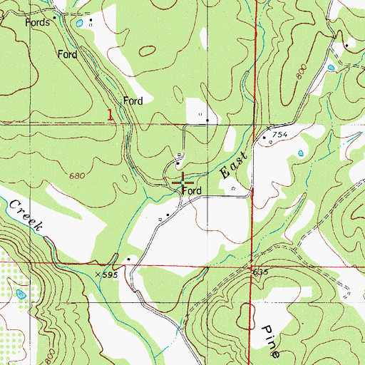 Topographic Map of Officers Hollow, AR