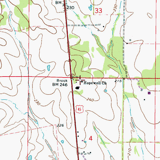 Topographic Map of Hopewell Church, MS