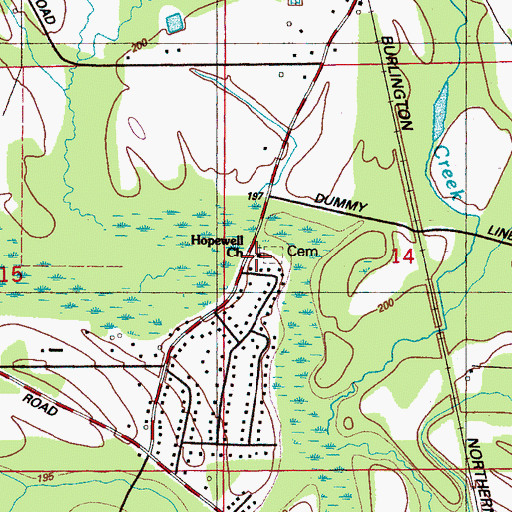 Topographic Map of Hopewell Baptist Church, MS