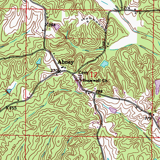Topographic Map of Hopewell Church, MS