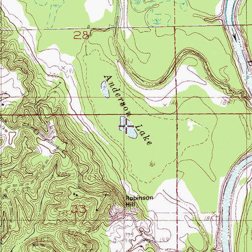 Topographic Map of Anderson Lake, AR