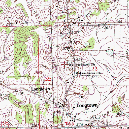 Topographic Map of Hopewell Church, MS