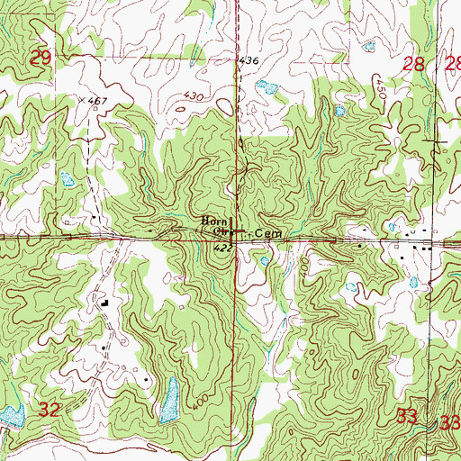 Topographic Map of Horn Church, MS