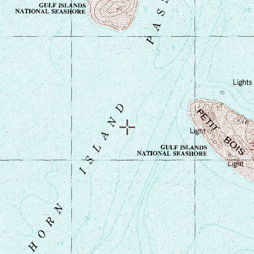 Topographic Map of Horn Island Pass, MS