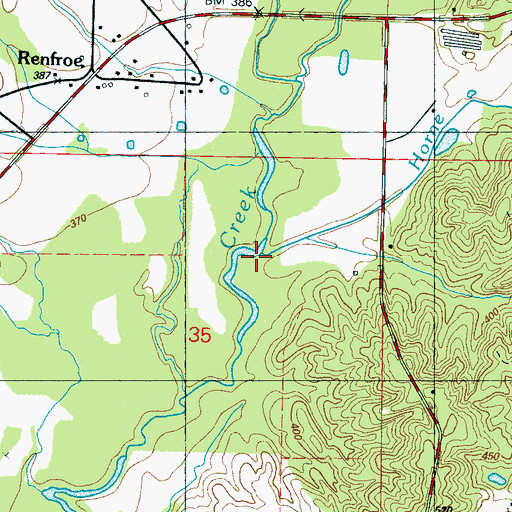 Topographic Map of Horne Branch, MS
