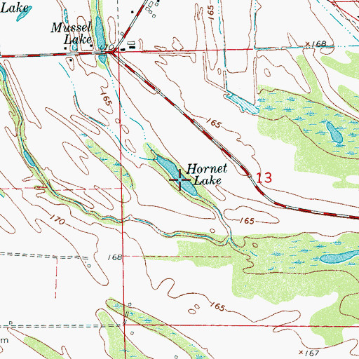 Topographic Map of Hornet Lake, MS