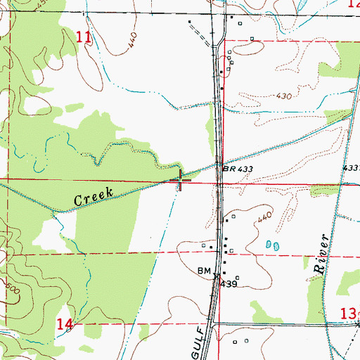 Topographic Map of Hornolucka Creek, MS