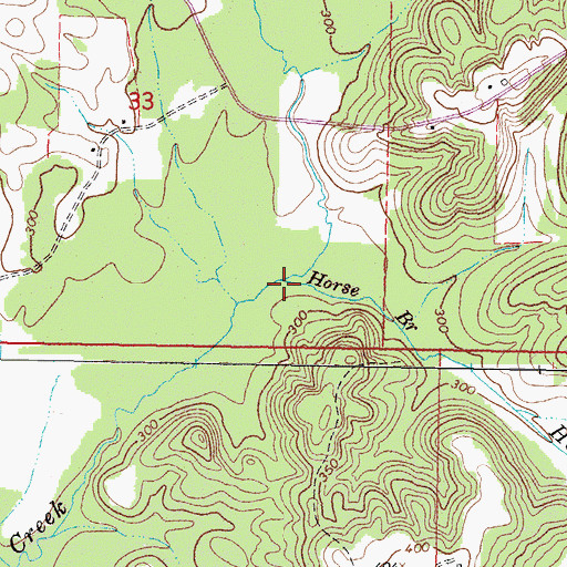 Topographic Map of Horse Branch, MS