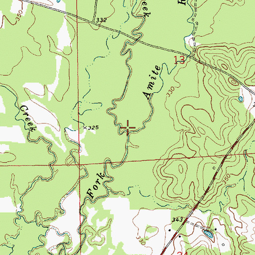Topographic Map of Horse Creek, MS