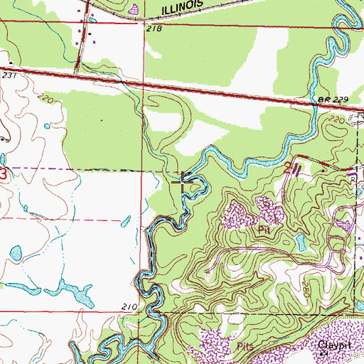 Topographic Map of Horse Creek, MS
