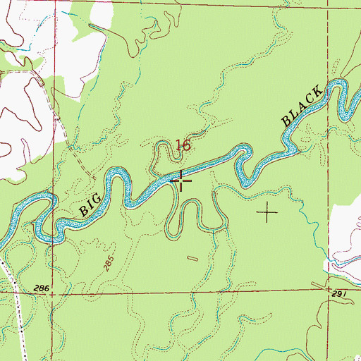 Topographic Map of Horse Creek, MS
