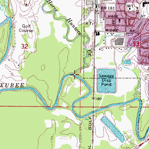 Topographic Map of Horse Hunters Creek, MS