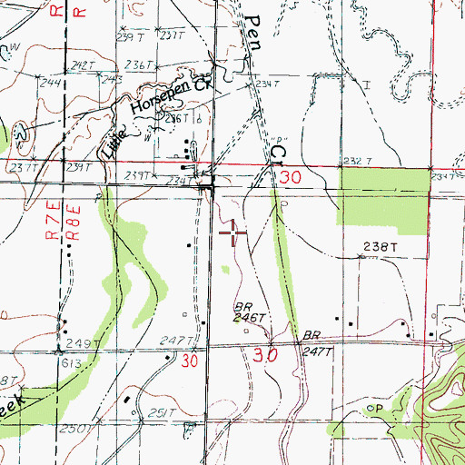 Topographic Map of Horse Pen School, MS