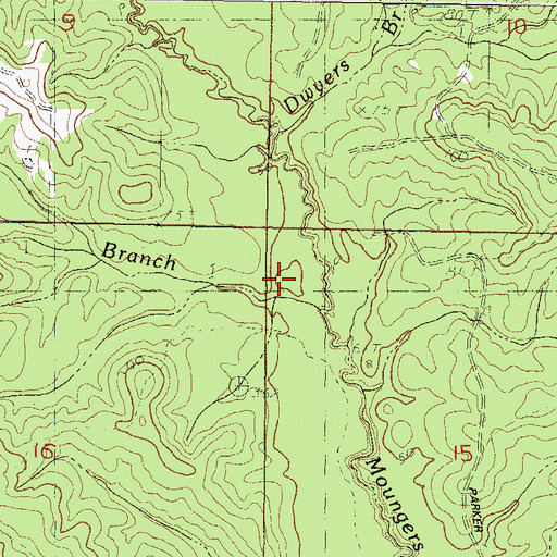 Topographic Map of Horseneck Branch, MS