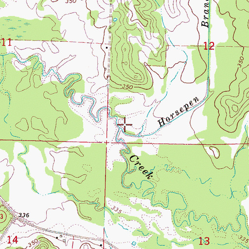 Topographic Map of Horsepen Branch, MS