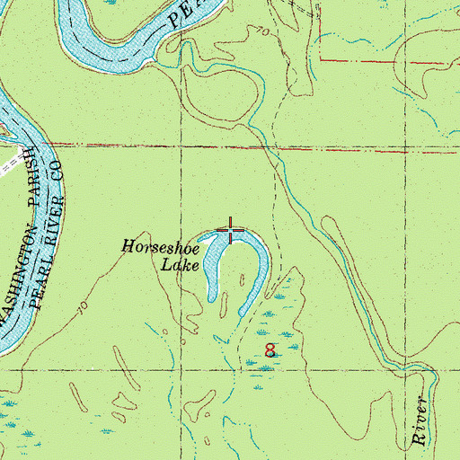 Topographic Map of Horseshoe Lake, MS
