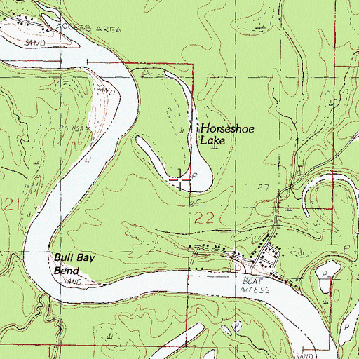 Topographic Map of Horseshoe Lake, MS