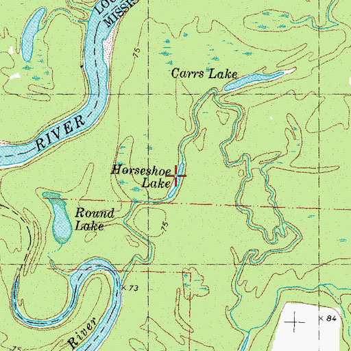 Topographic Map of Horseshoe Lake, MS