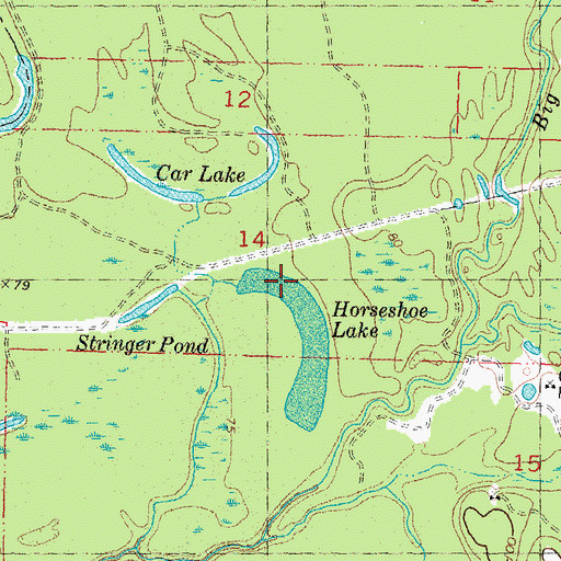 Topographic Map of Horseshoe Lake, MS