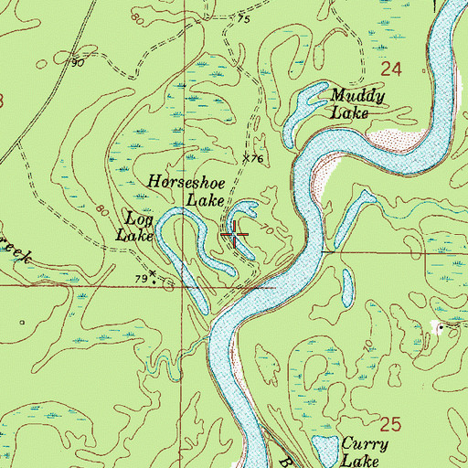 Topographic Map of Horseshoe Lake, MS