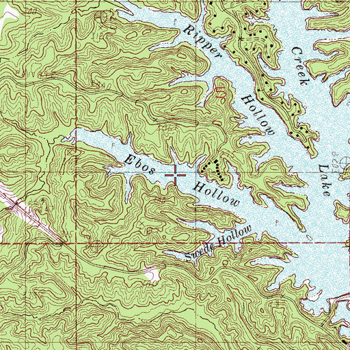 Topographic Map of Ebos Hollow, AR