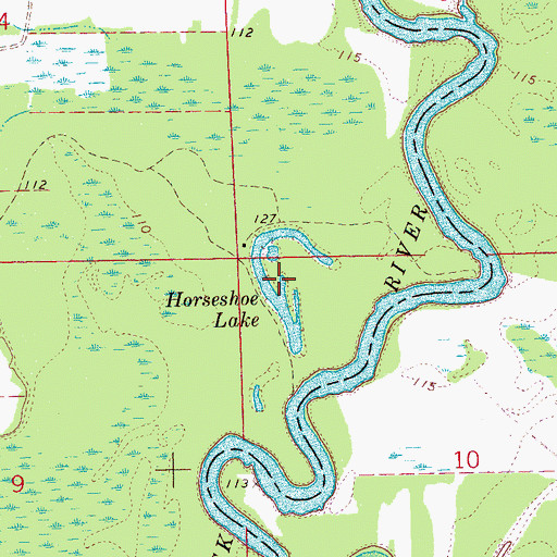 Topographic Map of Horseshoe Lake, MS