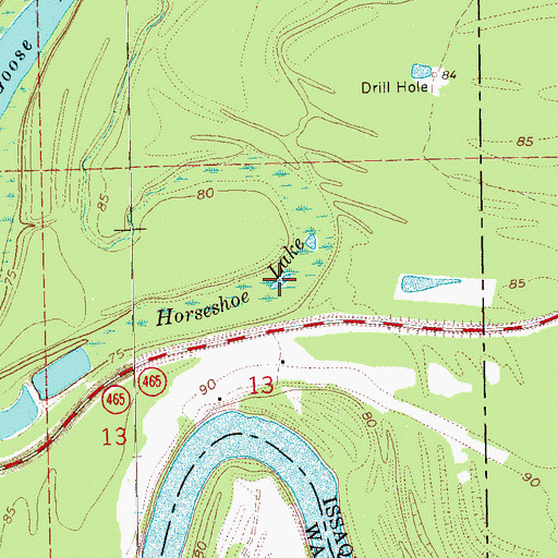 Topographic Map of Horseshoe Lake, MS