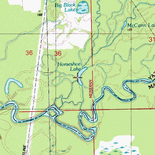 Topographic Map of Horseshoe Lake, MS