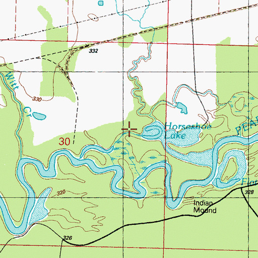 Topographic Map of Horseshoe Lake, MS