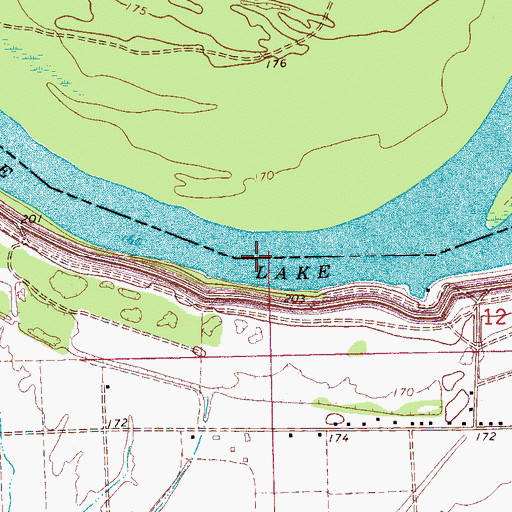 Topographic Map of Horseshoe Lake, MS