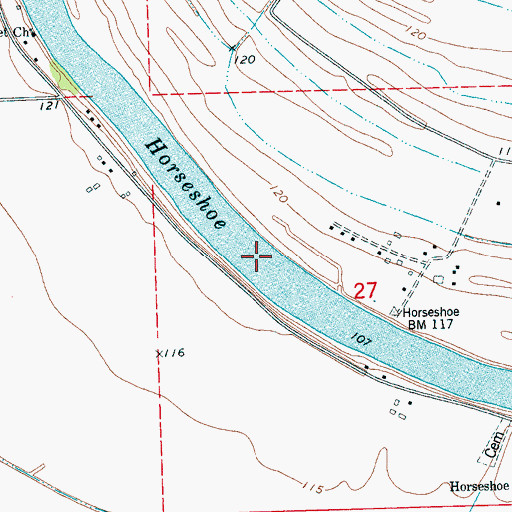 Topographic Map of Horseshoe Lake, MS
