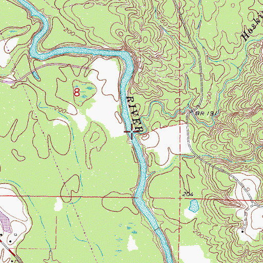 Topographic Map of Hoskins Creek, MS