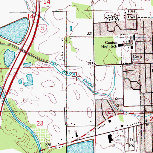 Topographic Map of Hot Water Ditch, MS