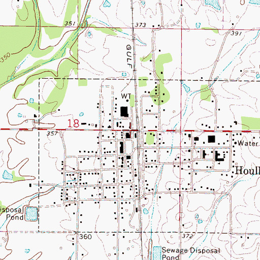 Topographic Map of Houlka, MS