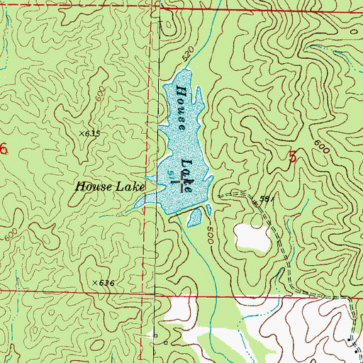 Topographic Map of House Lake, MS